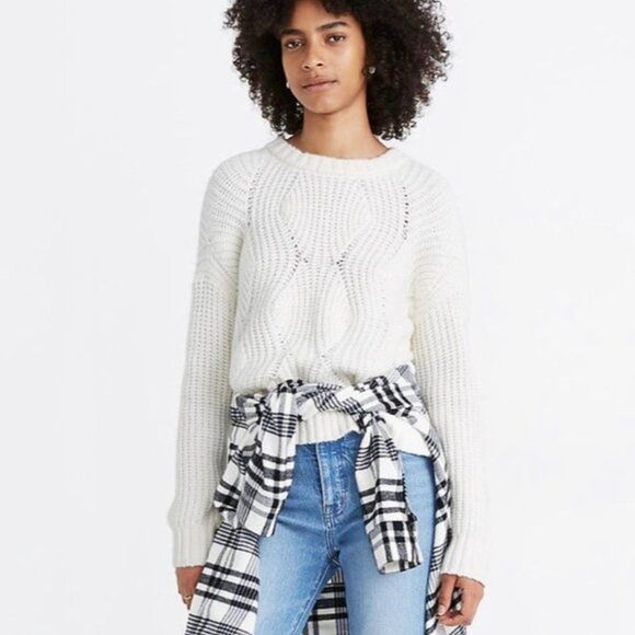 Nwt Madewell Everett Rib Play Ribbed Cable Knit Sweater Pullover 2X - Picture 4 of 11